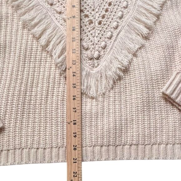Boden Wool Blend Fringed Oversized Sweater Size Medium New With Tags K0725 Cream - Picture 5 of 11